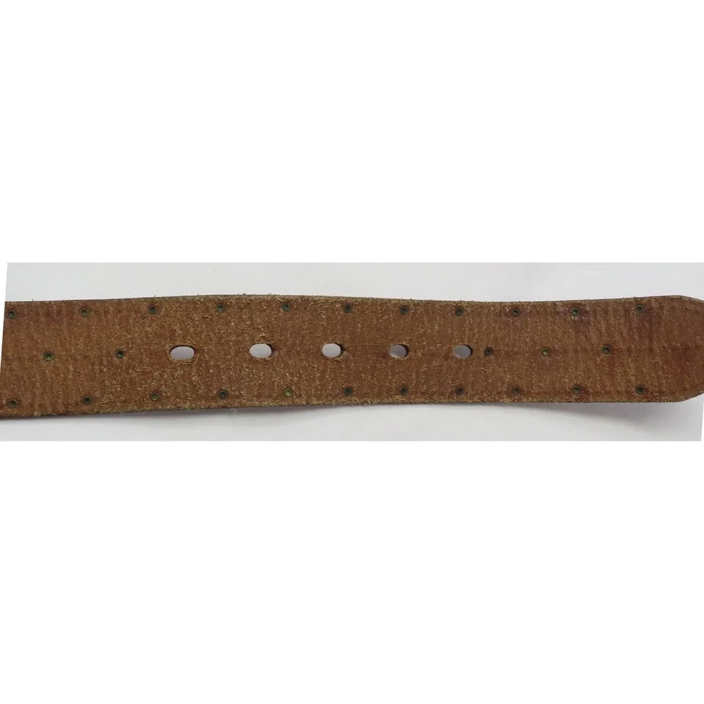 AE Leather Studded Belt Mens Brown Wide Y2K Western Distressed Medium